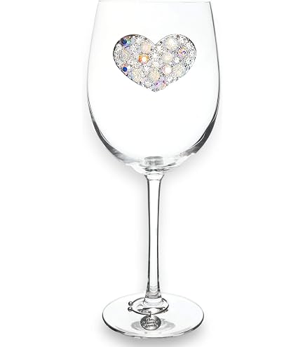 THE QUEENS' JEWELS Calice Da Vino 21° Compleanno – 621 Ml, Bicchiere Con Strass, Regalo Unico Per Donna, Fatto A Mano USA