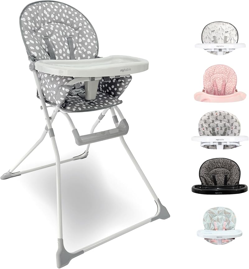 My Babiie MBHC1 Compact Highchair Grey Dalmatian 6m-3y 5kg Foldable