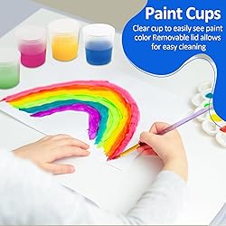No Spill Paint Cups, 12pcs Paint Cups with Lids for