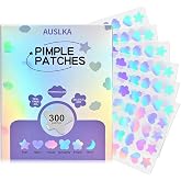 AUSLKA Shining Pimple Patches for Face, Multiple Shape Blemish Stickers with Salicylic Acid and Tea Tree Oil, Face Spot Stickers Zit Patches Absorb Liquid Quickly 300 Pcs