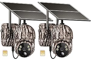 Oculview Cellular Trail Cameras with Built-in 4G LTE SIM Card, Support Unlimited Data Plan, Live Streaming, 360°Pananic Viewing, Motion Activated, Remote Access & Control, Solar Game/Deer Cam (2 Pack)