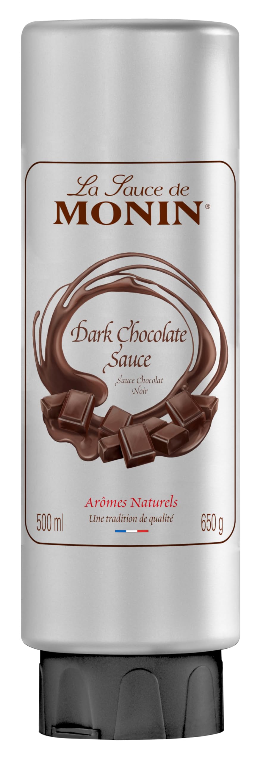 MONIN Premium Dark Chocolate Sauce 500ml for Frappes, Desserts, Cocktails, Hot Chocolates and Garnishes. Vegan-Friendly, Allergen-Free. 100 Percent Natural Flavour. Perfect For Frappes, Desserts, Cocktails, Hot Chocolates and Garnishes