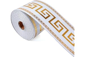 PGVALXOR Peel and Stick Wallpaper Borders, Self-Adhesive Waterproof PVC Foam Wall Base for Kitchens, Living Rooms, Bedrooms and Bathrooms, 3.93" x 196.8" 1 Roll (Golden)