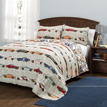 Amazon Com 3 Piece Multi Sports Cars Quilt Queen Set