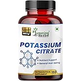 Potassium Citrate 800 mg (306 mg Elemental Potassium) – Electrolyte & pH Balance Support – Vegan, Non-GMO – 150 Capsules