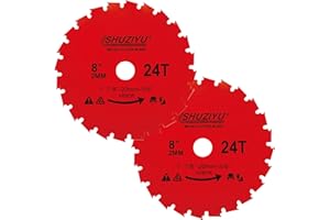 LSHUZIYU 2-Pack 8" Brush Cutter Blade, 200x2.0mm-24T, Arbor 1" With 7/8"-20-5/8" Washer, Steel Muching Blade for All Brand Br