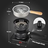 REAMIC Electric Charcoal Burner 500W Hot Plate Black UK Plug Coconut Coal view 2