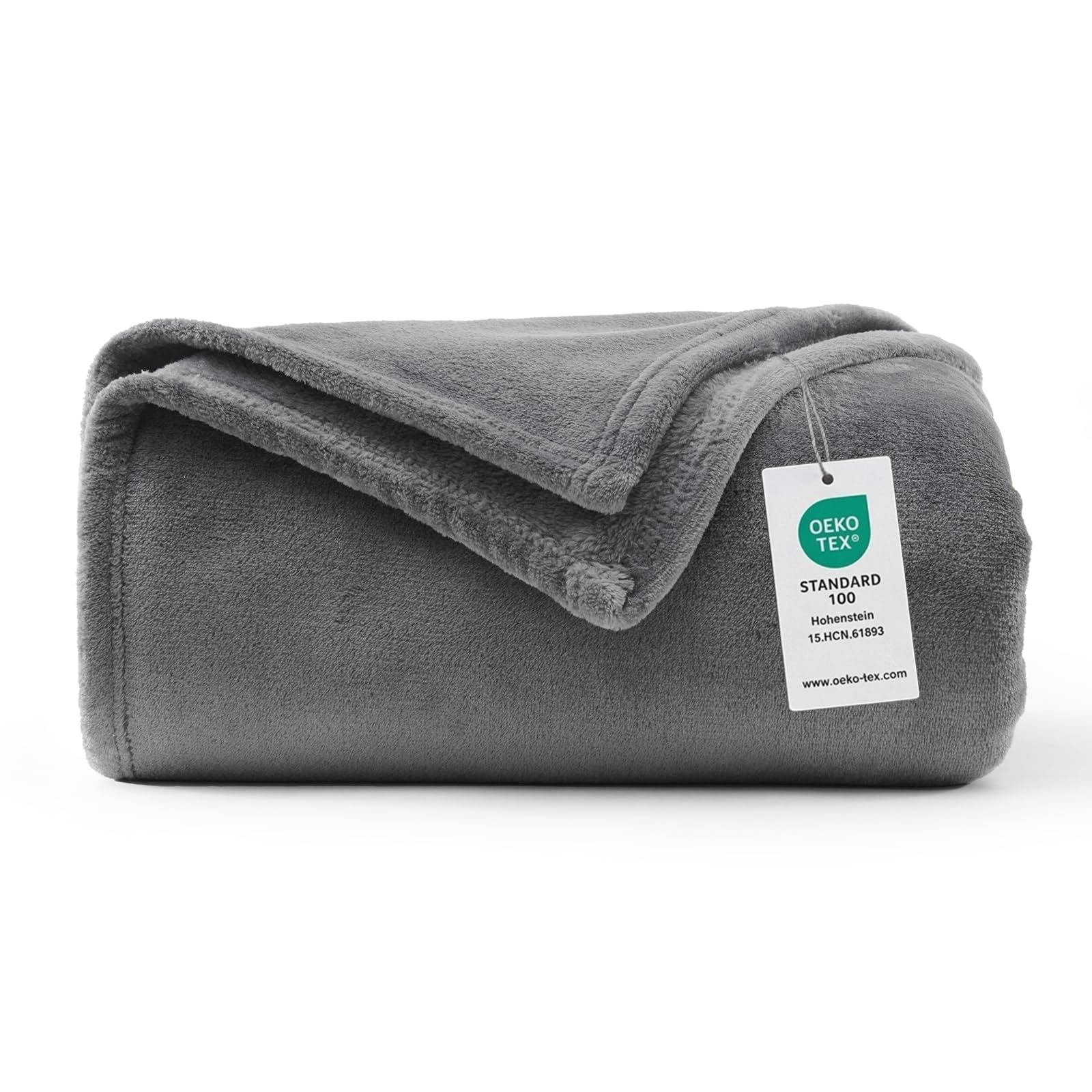 WAVVE Fleece Blanket Sofa Throw Grey 4ft x 5ft - Fluffy Soft Warm Versatile Blanket for Sofa/Couch/Bed Throw/Single Size Gray,130x150 cm