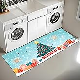 Christmas ﻿Laundry Room Runner Rug 20x47 inch Holiday Decor Runners for Kitchen Non-Slip Waterproof Long Carpet for Living Ro