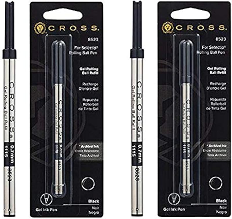 Cross Refill for Selectip Gel Roller Ball Pen Black 1 Card Pair (8523)