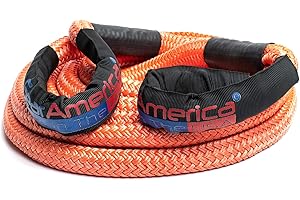 GA GEARAMERICA GearAmerica Kinetic Recovery Rope – Made in The USA – 7/8” Heavy Duty Snatch Rope – 28,500 lbs MBS – Stretches to Absorb Energy Then Recoils – Recover Vehicle – 30 ft, Orange