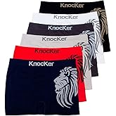 Knocker 6 Mens Microfiber Boxer Briefs Seamless Compression Underwear One Size