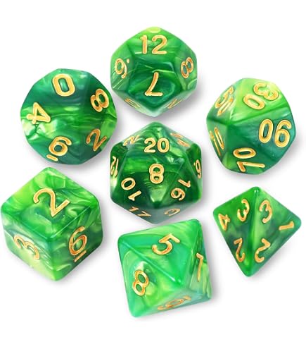Dice Tower Chessex Gemini D&D Dice Set - Green & Yellow Polyhedral Dice With Silver Numbers Polyhedral Rpg Dice Set