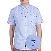 Men’s Short Sleeve Button Down Novelty Print Shirts – Casual Collared Summer Vacation Shirts for Men – Big & Tall Sizes S–4XL