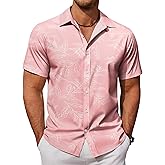 COOFANDY Mens Hawaiian Shirts Short Sleeve Button Down Aloha Shirt Casual Beach Clothes