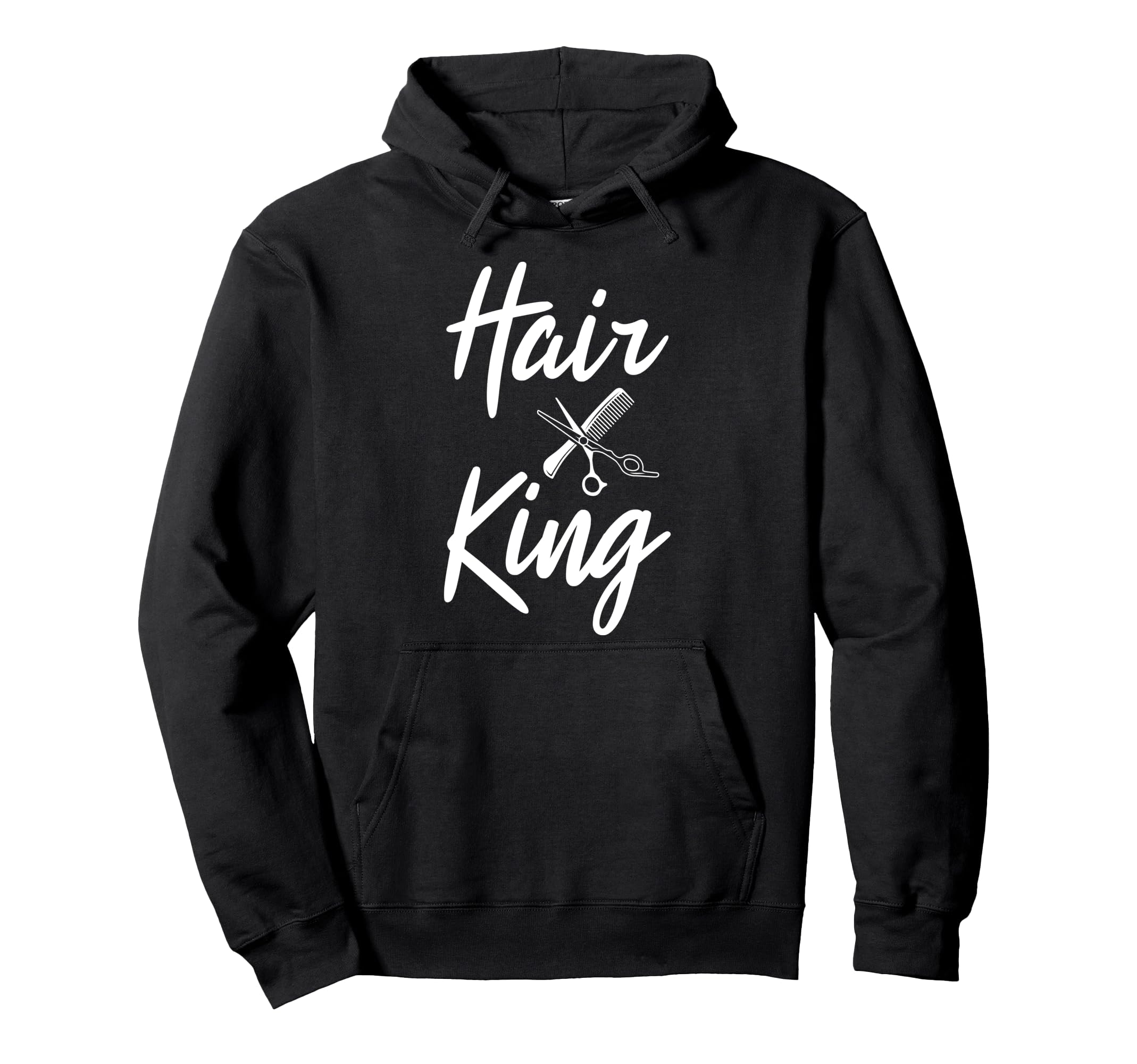 Barber Hair King Haircutter Gift Idea Barber Shop Owner Pullover Hoodie
