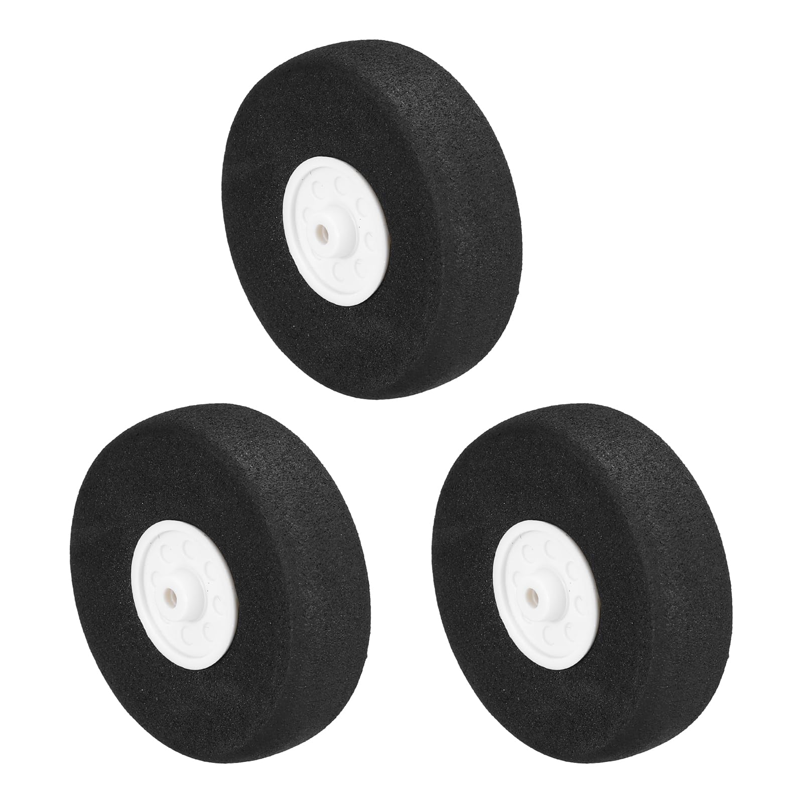 sourcing map RC Airplane Wheels 2" OD RC Aircraft EVA Sponge Wheels Tire Tail Wheel Replacement for DIY RC Model Plane Aircrafts Helicopter, Pack of 3