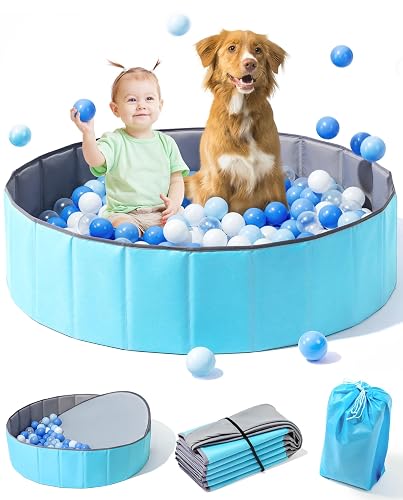 Large Ball Pit for Toddlers - 44 in Baby Ball Pit with Pop-Up Playmat ...