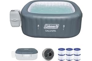 BESTWAY Coleman SaluSpa Hawaii AirJet Inflatable Hot Tub Spa with 140 Bubble Jets, 12-Pack Type VI Filter Cartridges, 71" x 71" x 28"