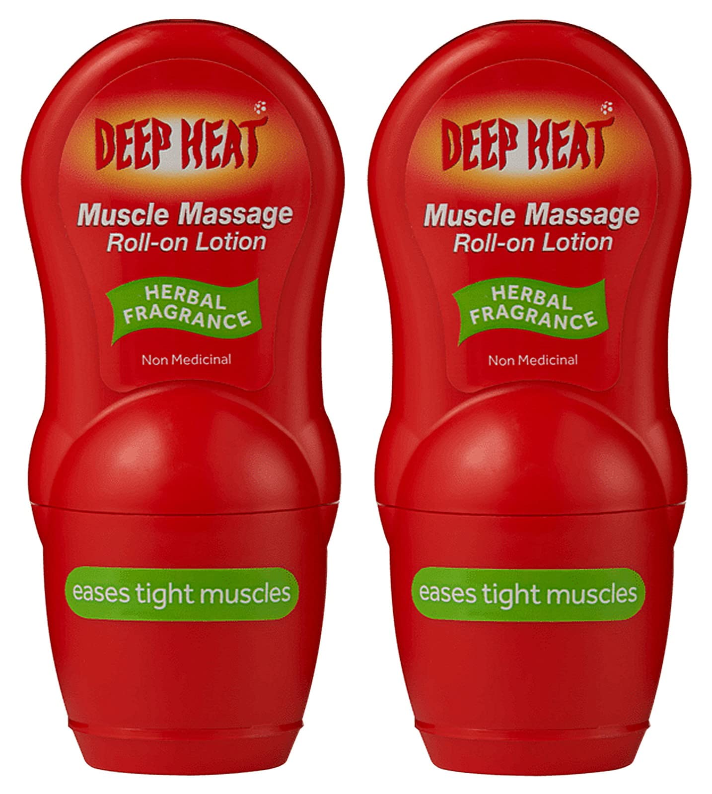 2 x Deep Heat Muscle Massage Roll-on Lotion (Herbal Fragrance)