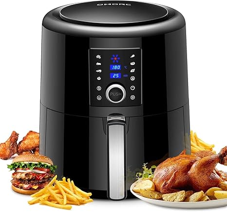 Amazon De Upgraded Omorc Heissluftfritteuse Xl Airfryer 3 5l Airfryer Digitales Display Ohne Ol Fritteuse 7 In 1 Heissluftfritteuse Fur 1 4 Personen Gesund Gratie Rezeptbuch In Deutscher Schwarz 1400w