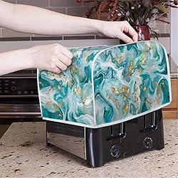 Coldinair Teal Gold Marble Print 4 Slice Toaster