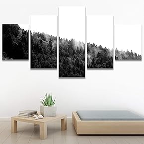 SIGNWIN 5 Panel Canvas Wall Art Expressive Landscape...