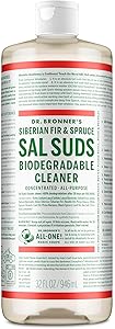 Dr. Bronner's Sal Suds Biodegradable Cleaner (32 oz) – All Purpose Pine Mop Detergent for Floors, Laundry & Dishes, Multi-Sur