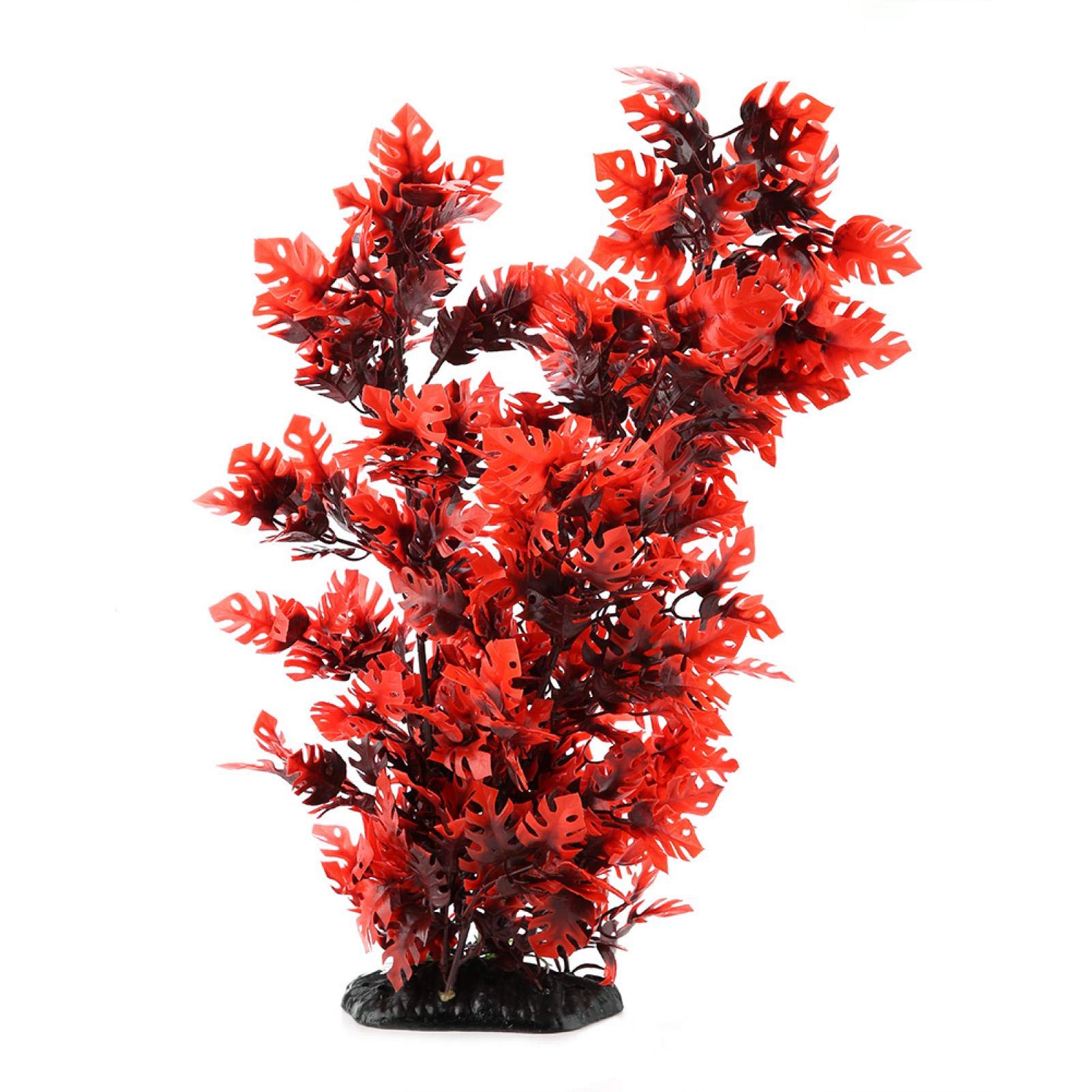 Duokon Plastic Vivid Artificial Water Grass Ornament for Aquarium Underwater Fish Tank Garden Lands Artificial grass decoration(Red)