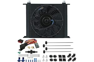 American Volt 34 Row Transmission Oil Cooler Fan 6An Hose Fitting 180F Temperature Switch Kit