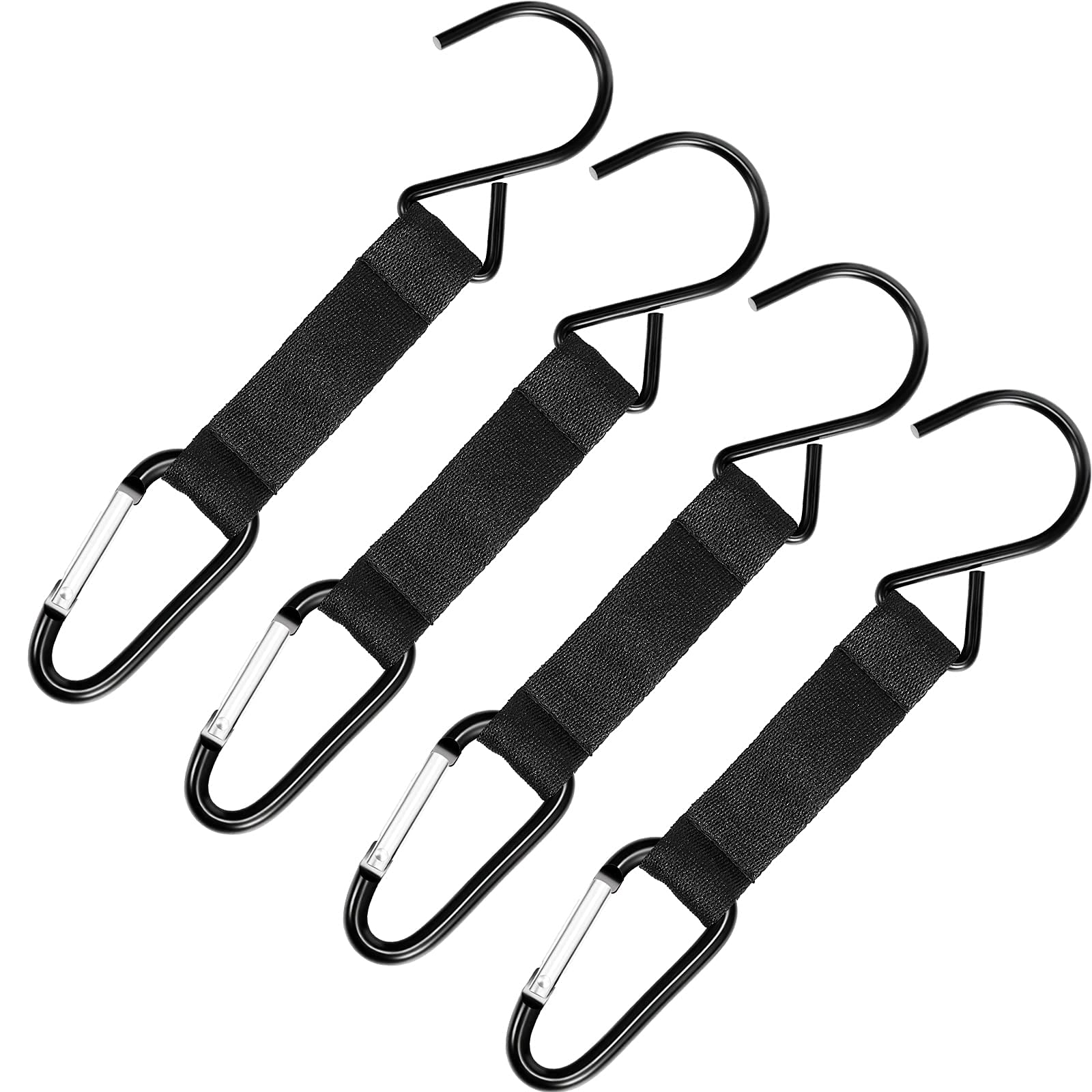 Photo 1 of Sumind 4 Pcs Fence Hooks for Baseball Bag Nylon Safety Buckles Metal Fence Hooks Multifunctional Hanging Buckles for Softball Football Tennis Outdoor Sport Equipment Water Cup Backpack(Black)