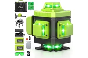 Laser Level Self Leveling - Elikliv 200ft Outdoor Robust Indoors 4D Green Cross Line Laser Level 4x360 Horizontal Vertical Du