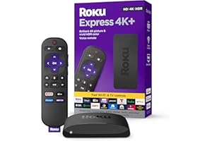 Roku Express 4K+ | Roku Streaming Device 4K/HDR, Roku Voice Remote, Free & Live TV