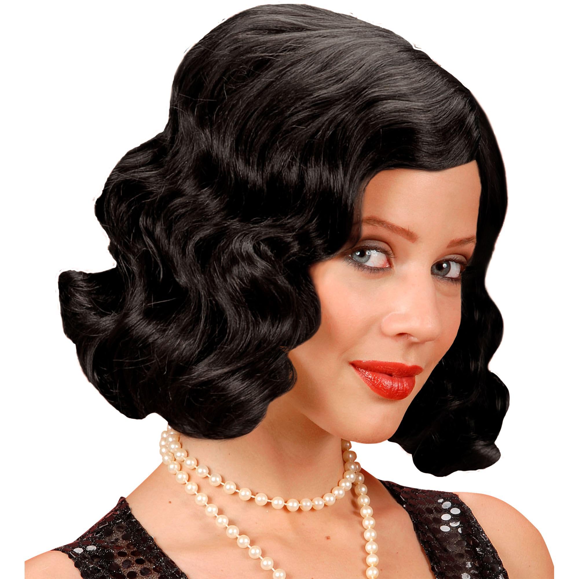 Roaring 20s Black Wig for Hair Accessory Fancy Dress — image 1