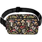 Mushroom Fanny Pack for Women Belt Bag Casual Waist Bags for Running Workout Hiking Traveling