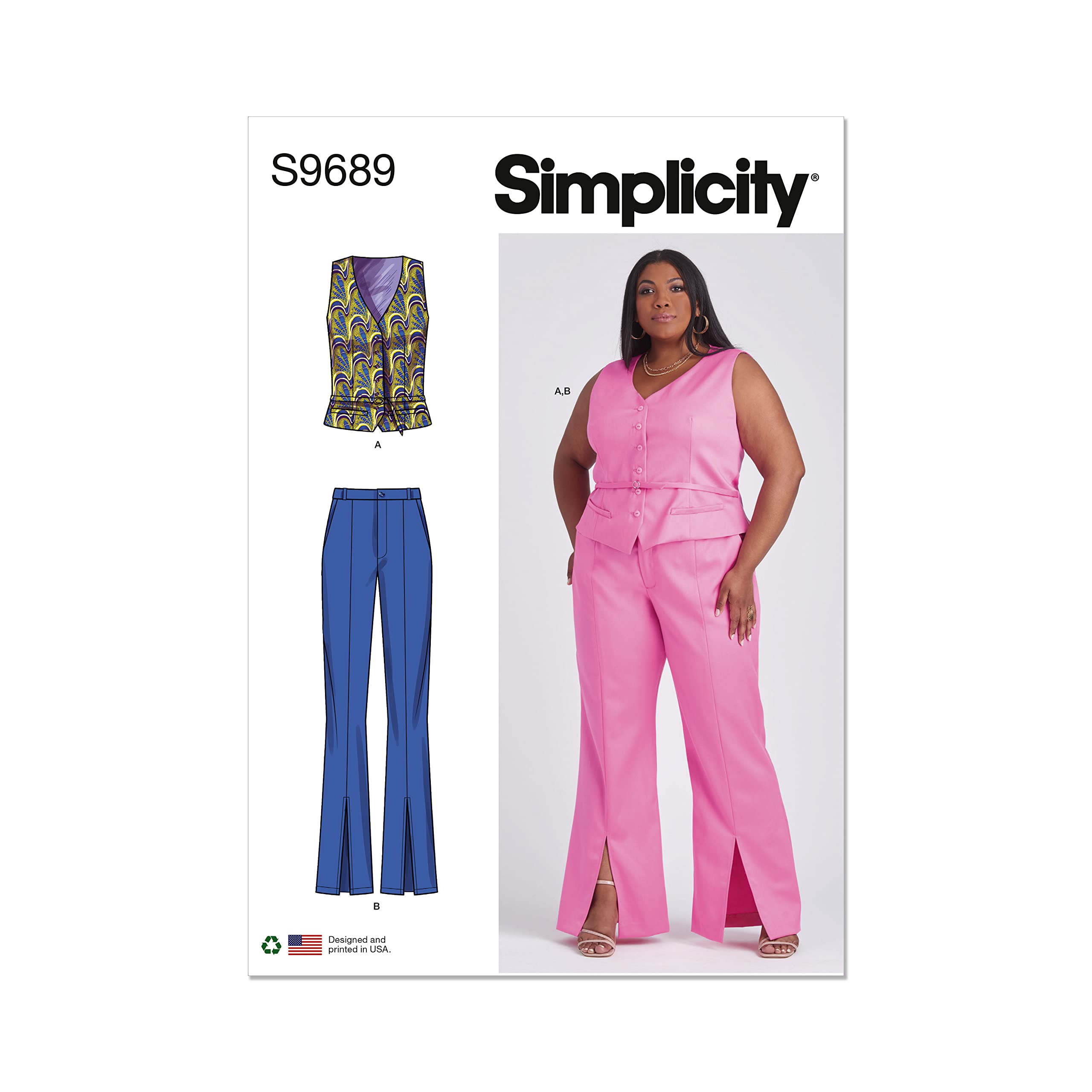 Simplicity SS9689W2 Misses' and Women's Vest and Trousers W2 (20W-22W-24W-26W-28W)
