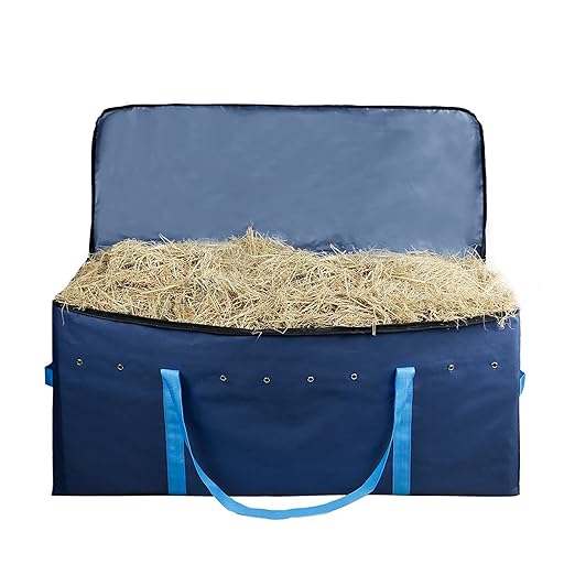 Negaor Large Capacity Hay Storage Bag with Zip Portable Handles