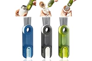 OMDBAGD 3 in 1 Multifunctional Cleaning Brush 3 Pack Bottle Cleaner Brush Insulation Cup Crevice Cleaning Tools Tiny Bottle Cup Lid Brush Cleaner Brush Suitable for All Kinds of Cups and Bottles