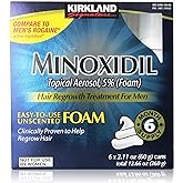 Kirkland Signature Hair Regrowth Treatment Minoxidil Foam for Men, 2.11 oz, 6 Count (6 Month Supply)