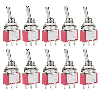 Diyhz Toggle Switch Ac 5a 125v 3a 250v 3 Pin Terminals On Off On 3 Position Spdt Toggle Switch Mini Miniature Toggle Switch Car Dash Dashboard 10pcs
