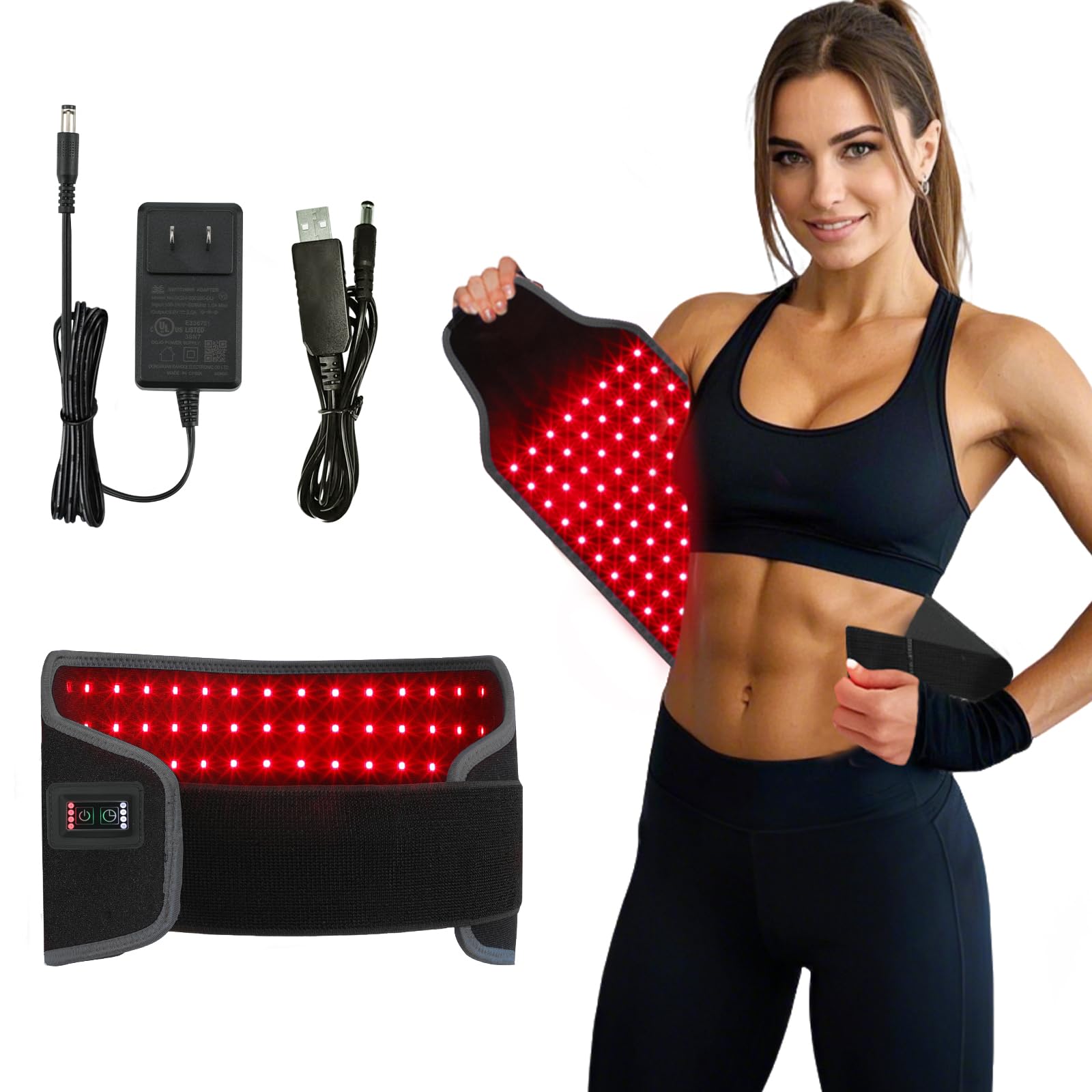 Photo 1 of LIFELT8UM Red Light Therapy Belt for Body Pain Relief, Infrared Light Therapy Wrap for Enhanced Muscle Recovery Shoulder Back Waist Pain Relief Pad,360 LED Beads with 660nm Red & 850nm Therapy Light