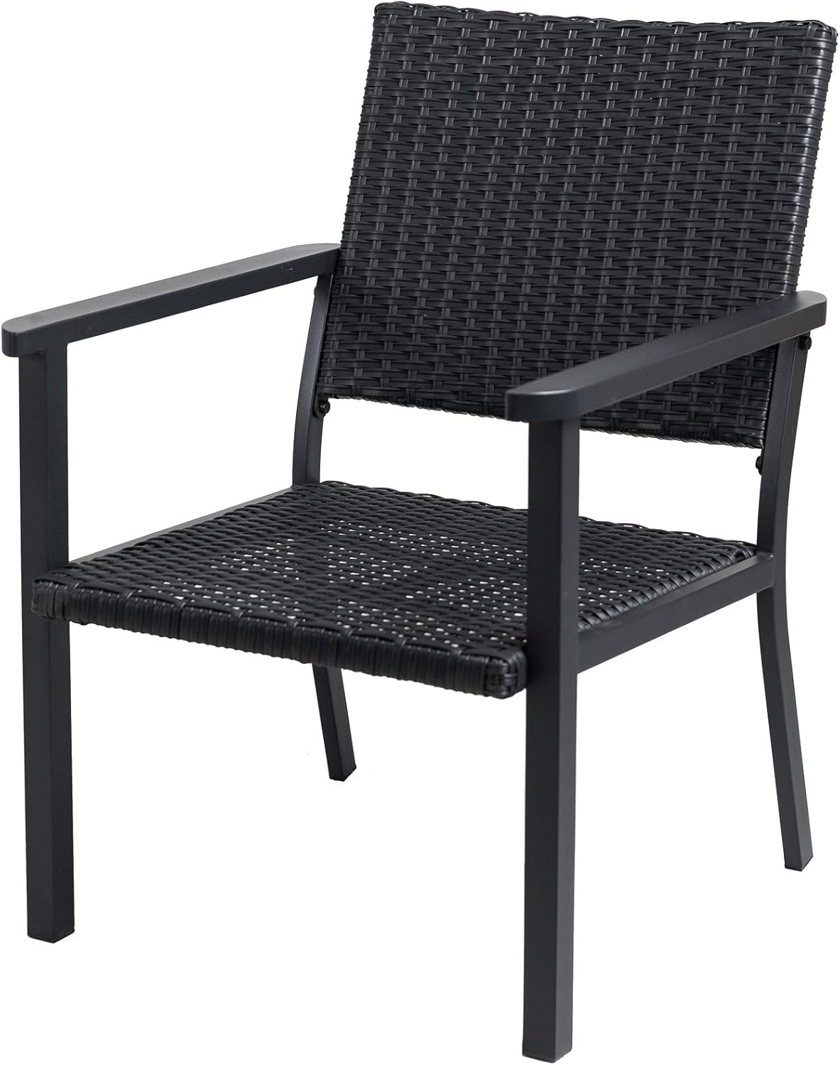 C-Hopetree Patio Lounge Chair for All Weather Outdoor use with Hand Woven Black Wicker and Frame: Kitchen & Dining