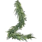 Lvydec 6Ft Christmas Norfolk Pine Garlands, Realistic Artificial Faux Greenery Garland Cedar Spruce for Mantel Holiday Indoor Outdoor Fireplace Winter Christmas Decor