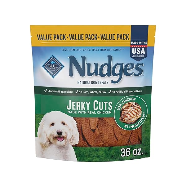 BLUE BUFFALO NUDGES JERKY CUTS NATURAL DOG TREATS CHICKEN