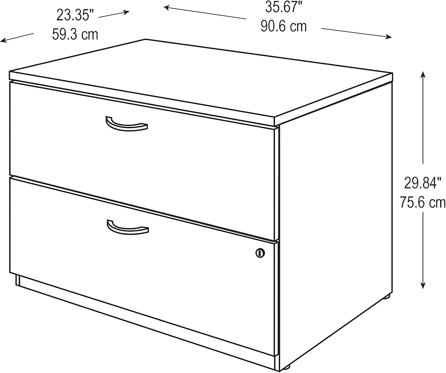 Bush Business Furniture Series C 36W 2 Drawer Lateral File in Mahogany: Furniture & Decor