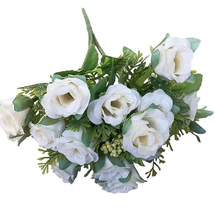 Luwu Store Fleurs Artificielles Soie Rose 13 Têtesbouquet