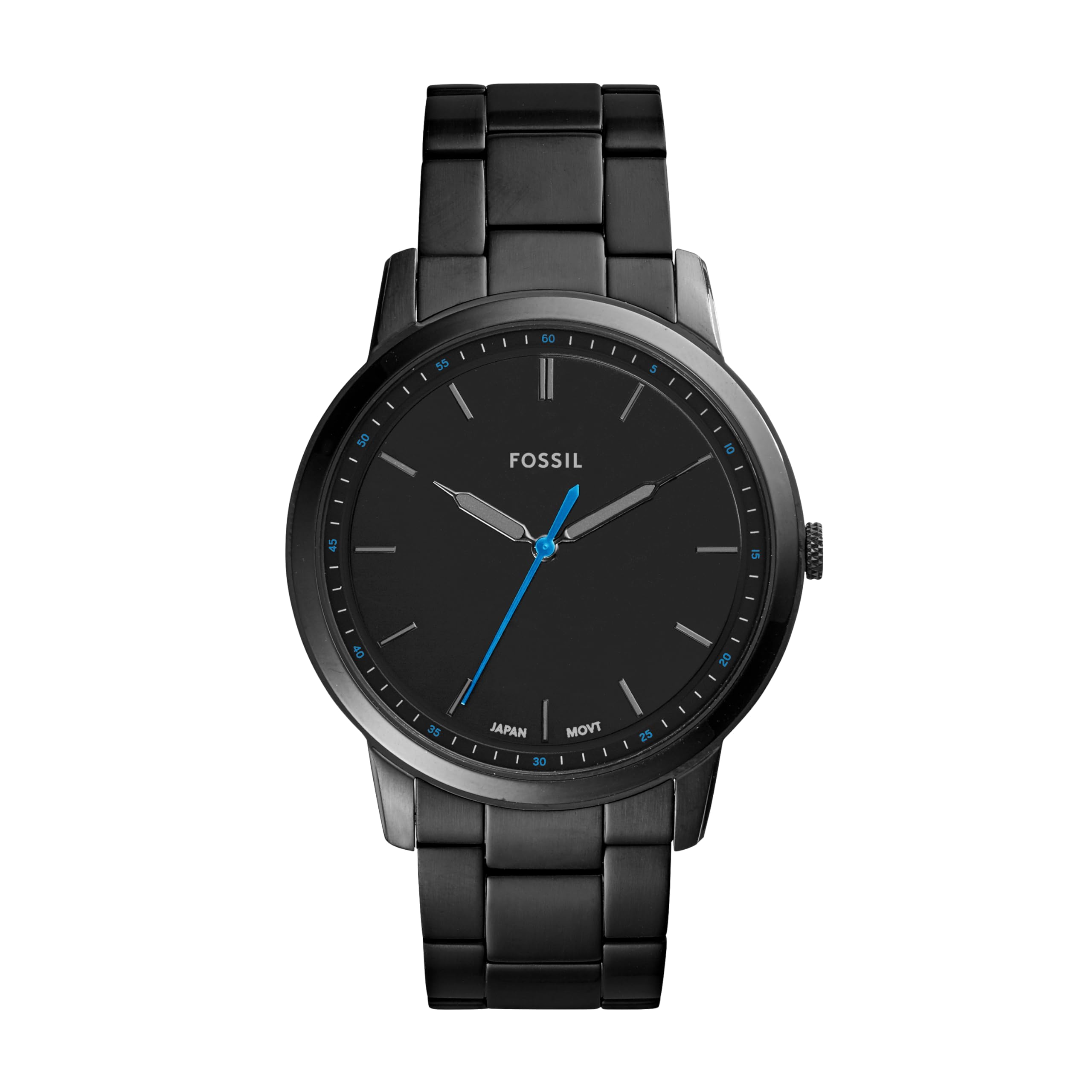 Photo 1 of Fossil Men's Minimalist Quartz Stainless Steel Three-Hand Watch, Color: Black (Model: FS5308)