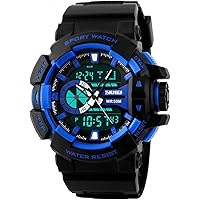 SKMEI Analog-Digital Black Dial Men's Watch - AD1117 (BLK- BLU)
