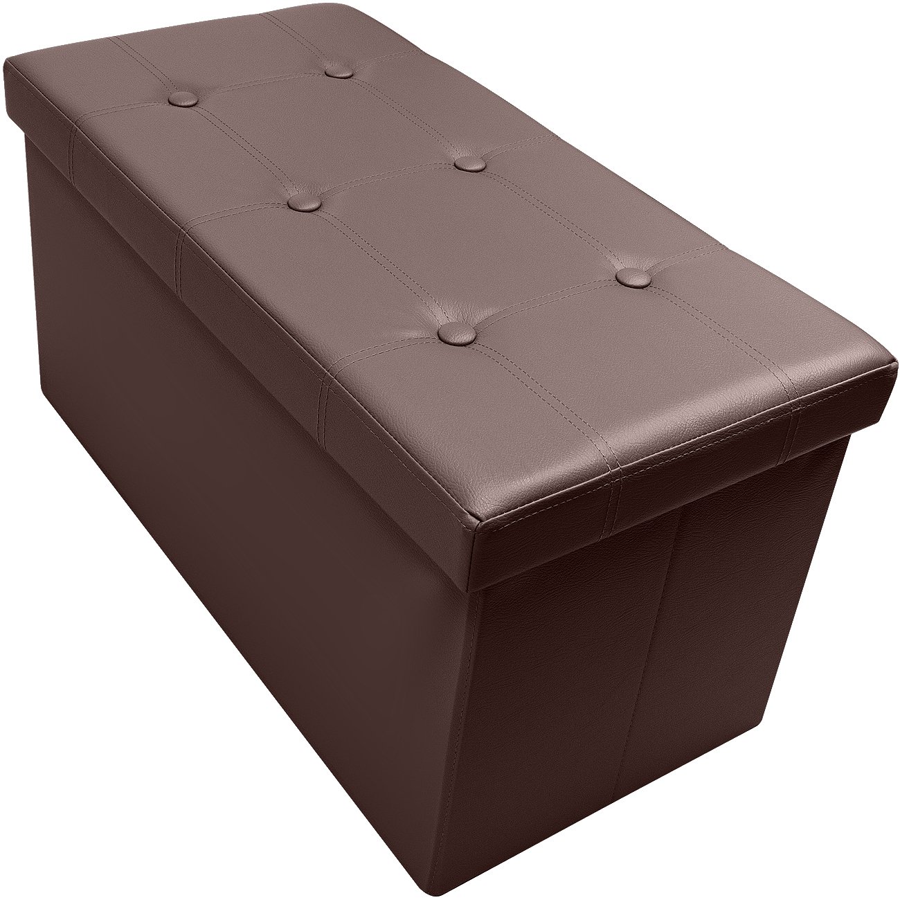 Best brown faux leather ottoman storage box chocolate brown leather ottoman