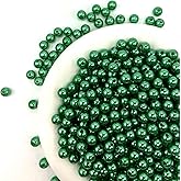 CrzBeadss 1000pcs Pearls Beads with Hole, 6mm Pearls for Jewelry Making, Green Loose Spacer High Shiny Round Pearl Beads for Bracelets, Necklaces, Hairs, Crafts, Decoration and Vase Filler